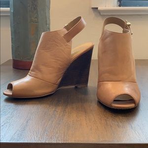 Coach Tan Leather Wedges
